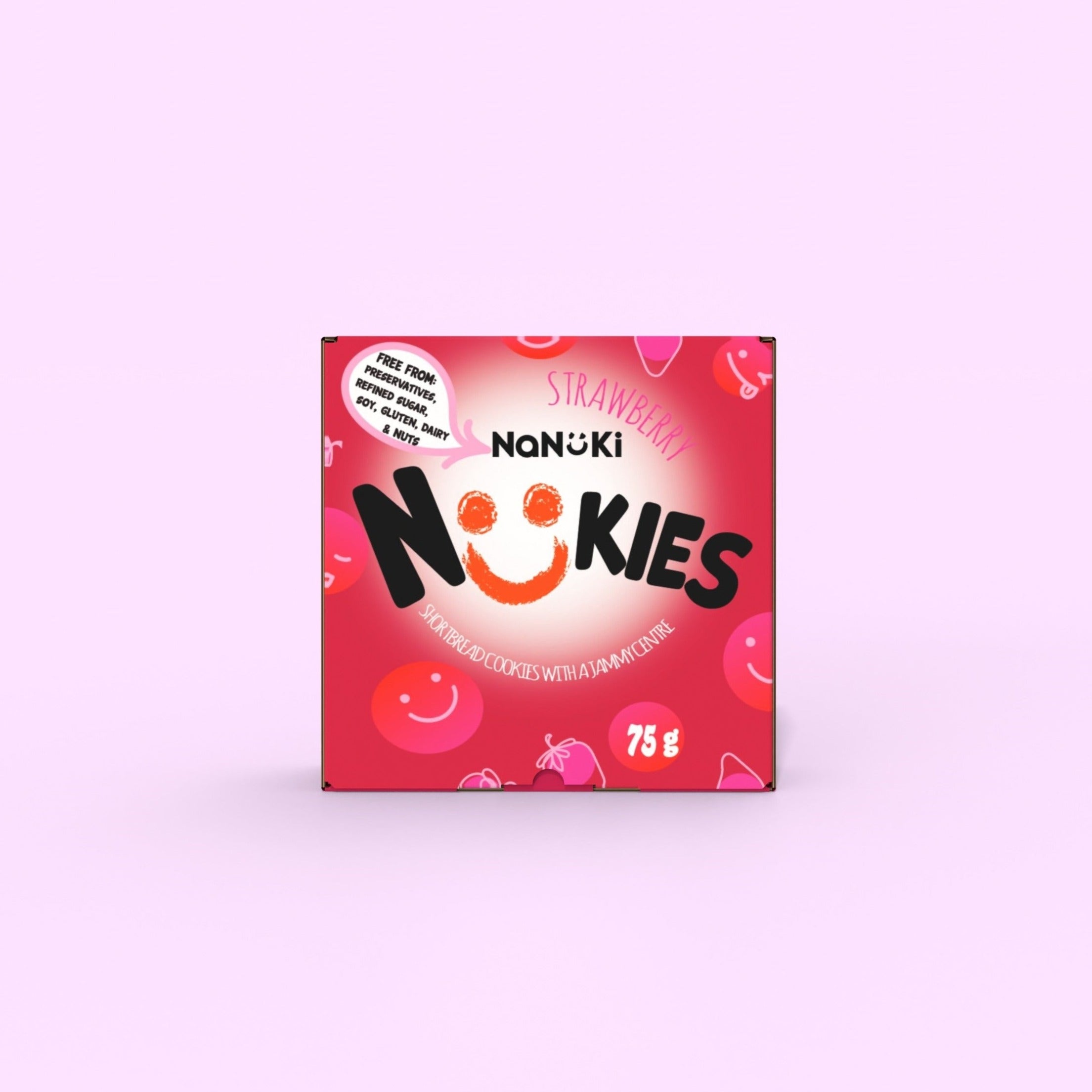 Nookies Strawberry Healthy SnacksA box of 3 individually wrapped Nooki ...